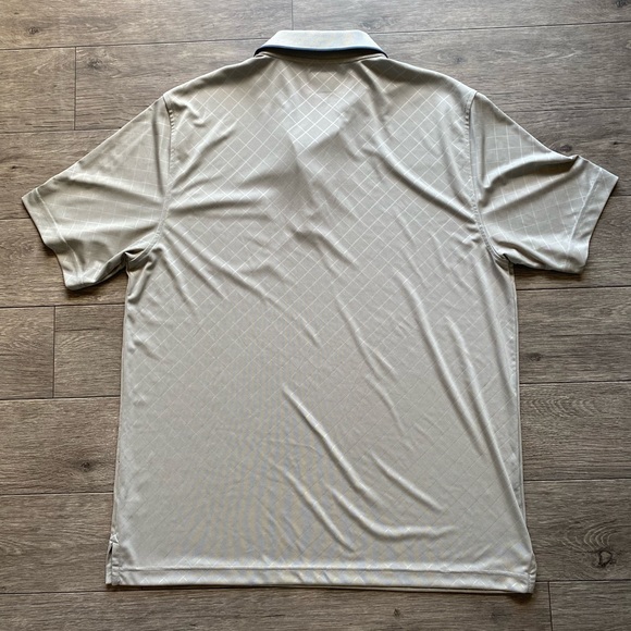 Greg Norman Tasso Elba Golf Polo Beige Men’s Large Geometric Design - Picture 2 of 4